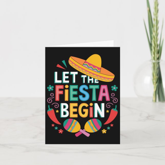 Let The Fiesta Begin Funny Cinco De Mayo Mexican P Card (Front)