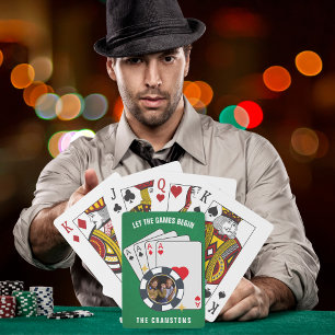 Let The Games Begin Poker Chip Design Playing Cards