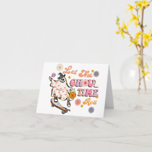Let the Ghoul Time Roll Retro Halloween Card