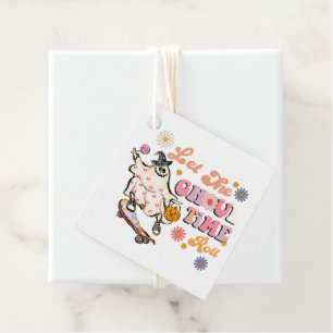 Let the Ghoul Time Roll Retro Halloween Favour Tags