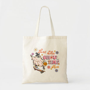 Let the Ghoul Time Roll Retro Halloween Tote Bag