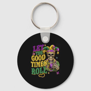 Let The Good Time Roll Mardi Gras Carnival Keychain