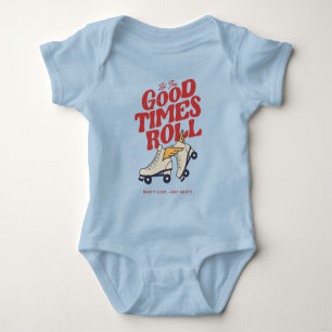LET THE GOOD TIMES ROLL 80s RETRO ROLLER SKATE Baby Bodysuit