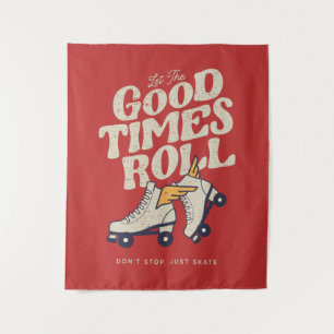 LET THE GOOD TIMES ROLL 80s RETRO ROLLER SKATE Tapestry