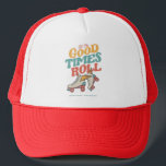 LET THE GOOD TIMES ROLL 80s RETRO ROLLER SKATE Trucker Hat<br><div class="desc">Vintage & fun Roller skate design - Let The Old Time Roll for anyone who loves their Roller Skates. This design is also available on different products including stickers,  mugs,  t-shirts,  phone cases,  and more! To buy this design,  choose your favourite product,  click add and checkout!</div>