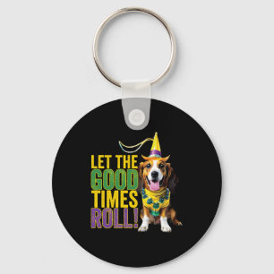 Let The Good Times Roll - Funny Mardi Gras Dogs  Keychain