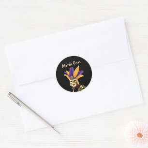 "Let the Good Times Roll: Mardi Gras Celebration" Classic Round Sticker