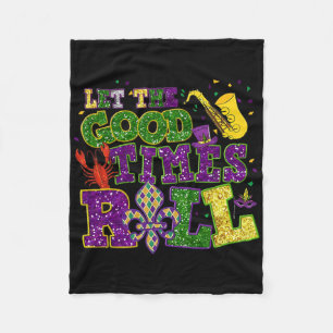Let The Good Times Roll Mardi Gras Fat Tuesday New Fleece Blanket