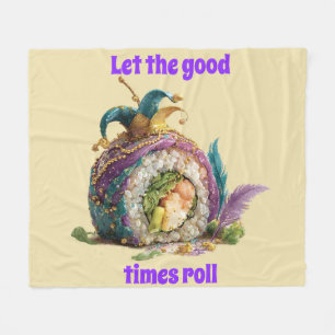 Let The Good Times Roll Mardi Gras Fleece Blanket