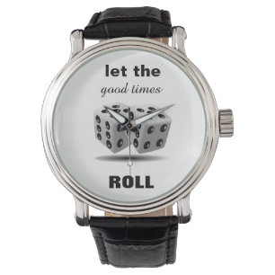 Let The Good Times Roll Men's Leather Watch