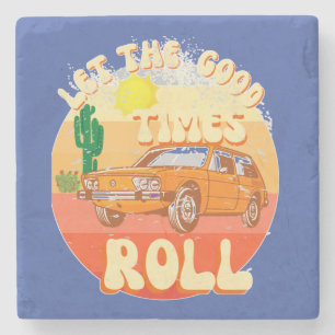Let the good times roll-vintage 70's style stone coaster