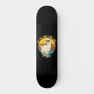 Let The Good Tomes Roll Skating Llama Skateboard
