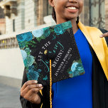 Let the Journey Begin' Elegant Floral Graduation Graduation Cap Topper<br><div class="desc">Make your graduation day unforgettable with this stunning turquoise and gold cap topper! Featuring beautiful watercolor flowers,  faux gold confetti,  and an inspiring message,  it’s the perfect keepsake to remember your milestone accomplishment.</div>