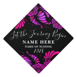 Let the Journey Begin Inspirational Flowers Floral Graduation Cap Topper