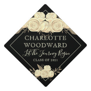 Let The Journey Begin Typography Quote Graduation Cap Topper