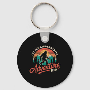 Let The Kindergarten Adventure Begin Bigfoot Back Keychain