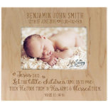 Let the Little Children Come Maple Picture Frame<br><div class="desc">Welcome the new addition to the world with this beautiful commemorative frame. Adorned with the child's name, date of birth, weight and length, this is sure to serve as a sentimental reminder of a joyous occasion. Complete with verse "Jesus said: Let the little children come unto me. Then he took...</div>