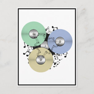 Let the Music Flow (Reel to Reel & Vinyl Record) Postcard