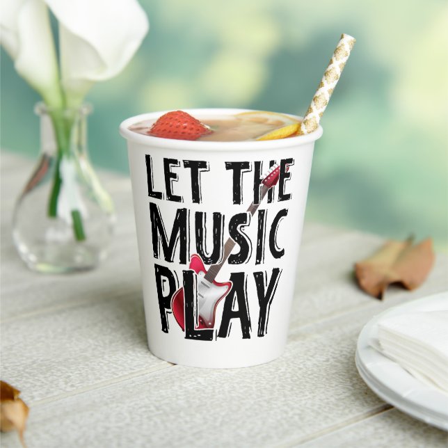 Let The Music Play Electric Guitar Paper Cups (Insitu)