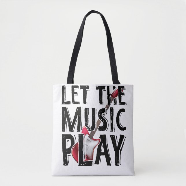 Let The Music Play Electric Guitar Tote Bag (Front)