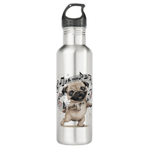 Let the Music Soothe Your Soul Dancing Pug for  710 Ml Water Bottle