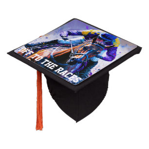 LET THE RACE BEGIN  GRADUATION CAP TOPPER