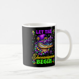 Let The Shenanigans Begin Alligator Mardi Gras Mad Coffee Mug