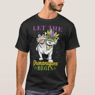 Let The Shenanigans Begin Cute Cat Mardi Gras T-Shirt