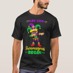 Let The Shenanigans Begin Dabbing Boy Jester Mardi T-Shirt