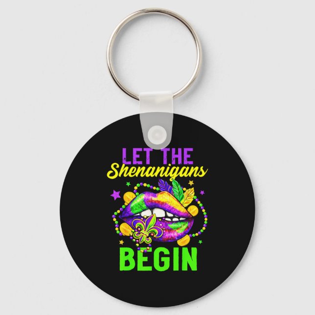 Let The Shenanigans Begin For Kids Womens Mens Mar Keychain (Front)