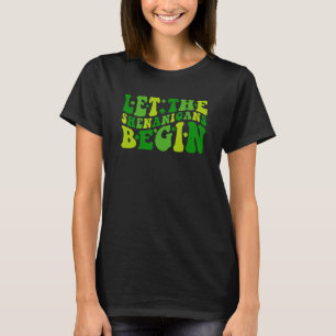 Let The Shenanigans Begin Groovy St Patrick's Kids T-Shirt
