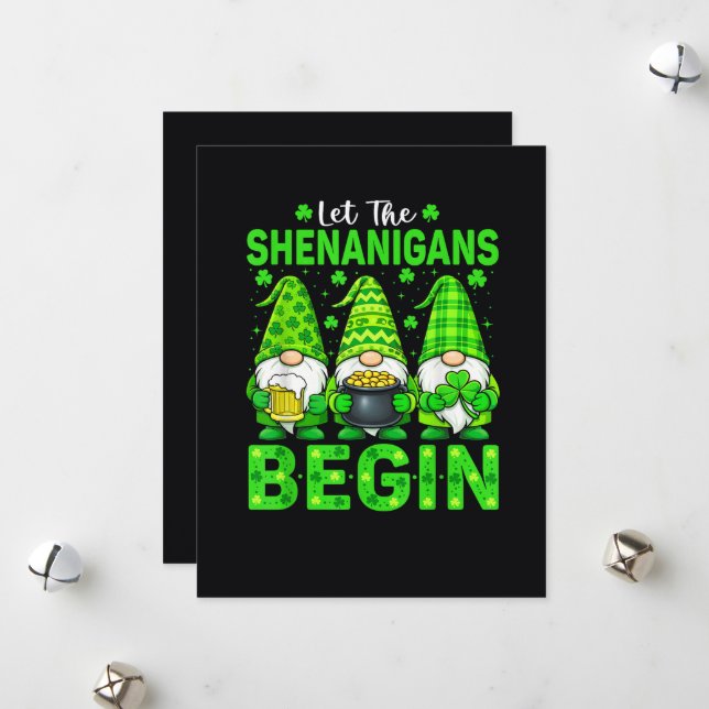 Let The Shenanigans Begin Holiday Card (Front/Back In Situ)