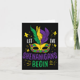 Let The Shenanigans Begin Jester Funny Mardi Gras  Card