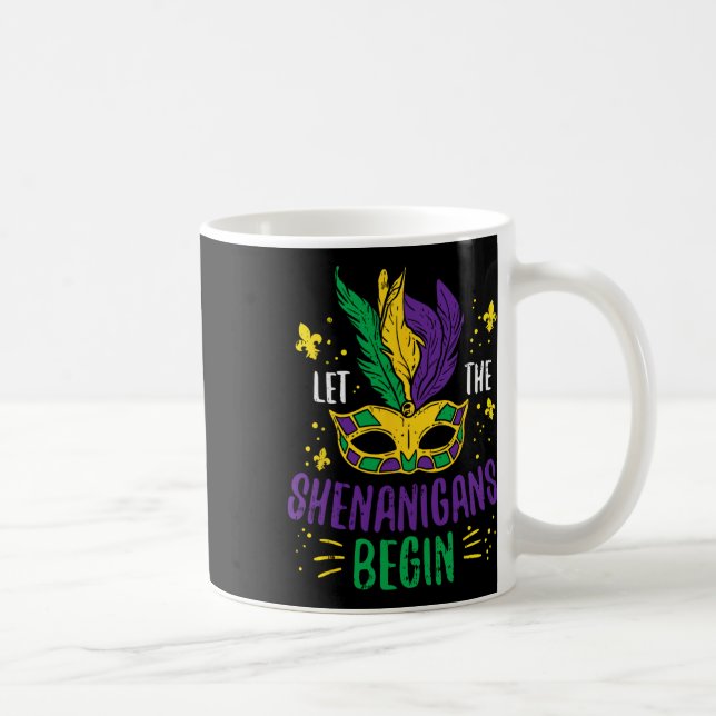 Let The Shenanigans Begin Jester Funny Mardi Gras  Coffee Mug (Right)