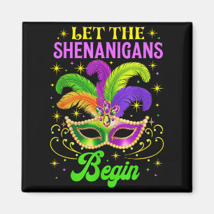 Let The Shenanigans Begin Jester Funny Mardi Gras Magnet