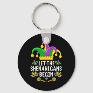 Let The Shenanigans Begin Jester Mask Costume Mard Keychain