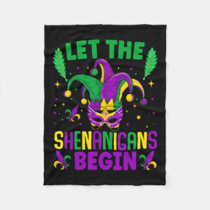 Let The Shenanigans Begin Mardi Gras 1 Fleece Blanket