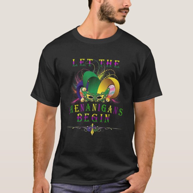 Let The Shenanigans Begin Mardi Gras 2022 Parade P T-Shirt (Front)