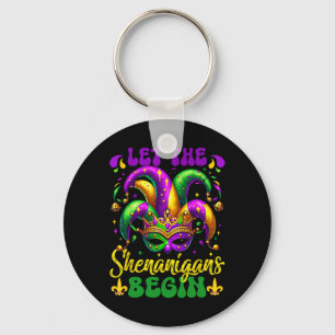 Let The Shenanigans Begin Mardi Gras 5  Keychain