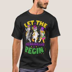 Let The Shenanigans Begin Mardi Gras Cats T-Shirt