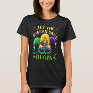 Let The Shenanigans Begin Mardi Gras Jester Hat Co T-Shirt