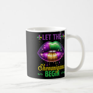 Let The Shenanigans Begin Mardi Gras Lips Kids Men Coffee Mug