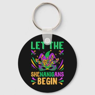 Let The Shenanigans Begin Mardi Gras Mask New Orle Keychain