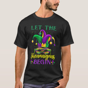Let The Shenanigans Begin Mardi Gras Mask Party Co T-Shirt