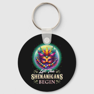 Let The Shenanigans Begin Mardi Gras Outfit For Wo Keychain