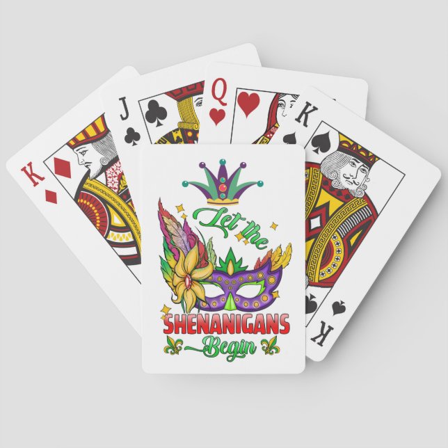 Let The Shenanigans Begin Mardi Gras Playing Cards (Back)
