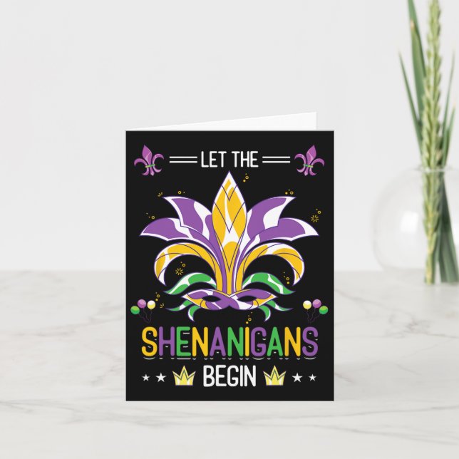 Let The Shenanigans Begin Masquerade Costume Gift  Card (Front)