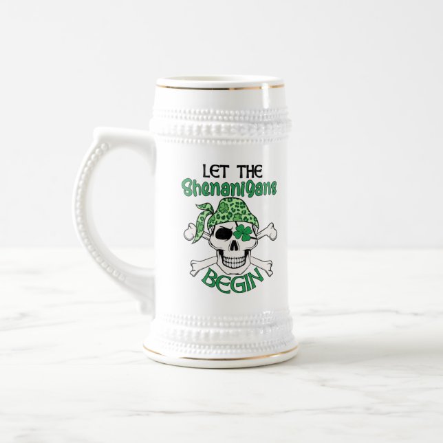 Let The Shenanigans Begin St. Patrick's Day Beer Stein (Left)