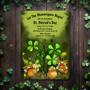 Let the Shenanigans Begin St. Patrick's Day Party Invitation
