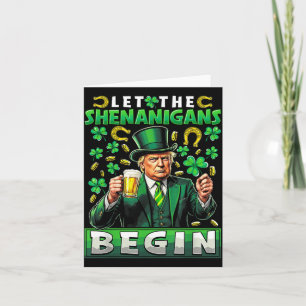 Let The Shenanigans Begin St Patricks Day Shamrock Card